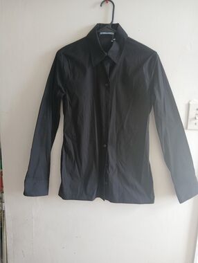 Prada Black Long-Sleeve Dress Shirt - Point Collar